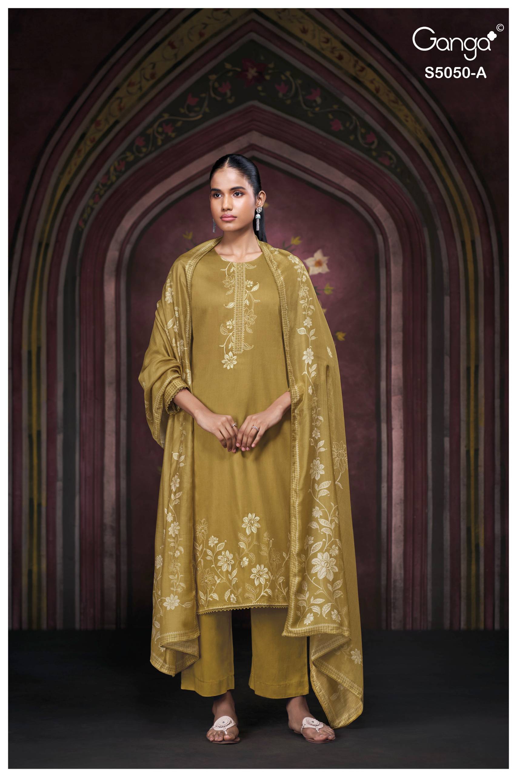 KESHVIKA 5050 SERIES BY GANGA FASHION Beautiful Colourful COTTON SATIN Dresses At Wholesale Price